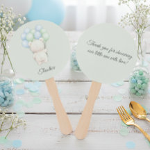 Blauw & Groen Aquarel Teddybeer Baby Shower