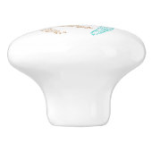 Blauw, groen balkvangerontwerp keramische knop (Zijkant)