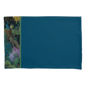 Blauw groen behang bijgesneden patroon kussensloop (Voorkant-Links)