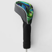 Blauw Groen blad abstract Golfheadcover (Schuin)