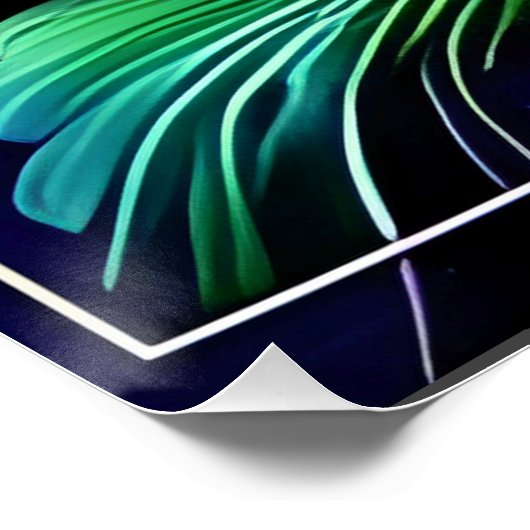 Blauw groen blad abstract perfect poster (Hoek)