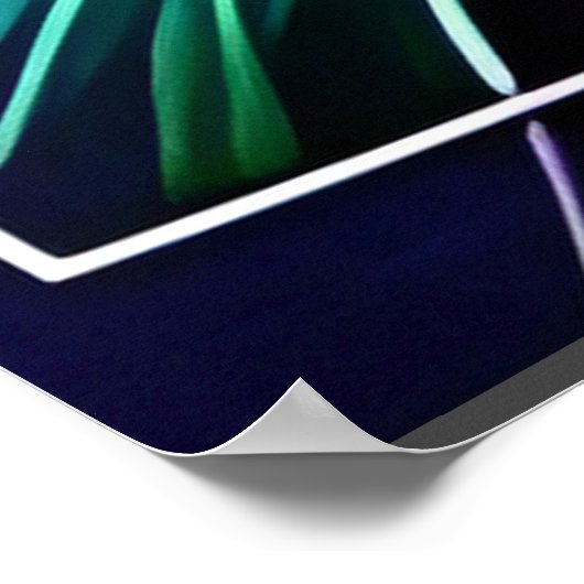 Blauw groen blad abstract poster (Hoek)