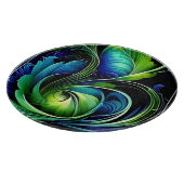 Blauw Groen Blad abstract Snijplank (Hoek)