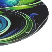 Blauw Groen Blad abstract Snijplank (Hoek)