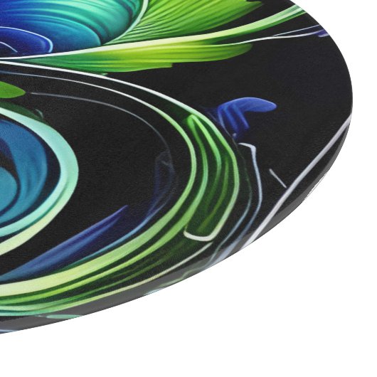 Blauw Groen Blad abstract Snijplank (Hoek)