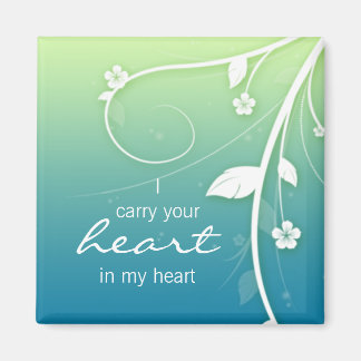 Blauw groen Bloem Swirls koelkastmagneet Magneet