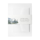 Blauw Groen Bossen Berglandschap Schets Bruiloft Uitnodigingen Wikkel (Voorkant Voorbeeld)