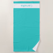 Blauw Groen Bruidsmeisjes Namen Kalligrafie Elegan Strandlaken (Voorkant)