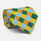 Blauw-groen-bruin Sinaasappel Stropdas (Opgerold)