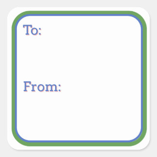 Blauw & Groen Cadeaubladsticker Vierkante Sticker