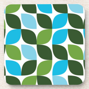 Blauw, groen, cool, trendy, moderne abstracte natu bier onderzetter