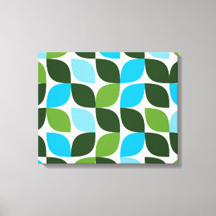 Blauw, groen, cool, trendy, moderne abstracte natu canvas afdruk