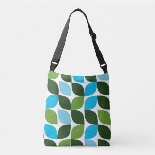 Blauw, groen, cool, trendy, moderne abstracte natu crossbody tas