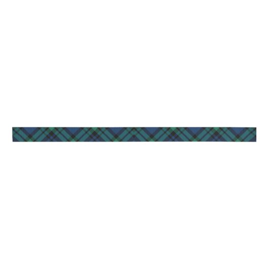 Blauw Groen Diagonaal Plaid 1.5 Inch Grosgrain Lint (Voorkant)