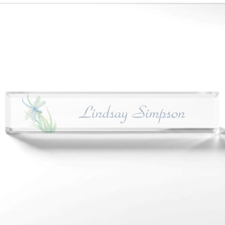 Blauw Groen Dragonfly Custom Naam Art Naambordje