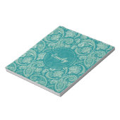 Blauw-groen en beige Creme  Paisley Notitieblok (Gedraaid)