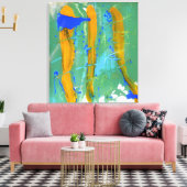 Blauw, groen en geel (Colour Study) #1 Canvas Afdruk (Insitu (Woonkamer))