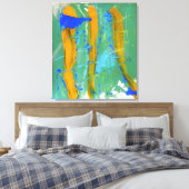 Blauw, groen en geel (Colour Study) #1 Canvas Afdruk (Insitu (Slaapkamer))