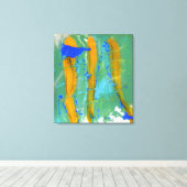 Blauw, groen en geel (Colour Study) #1 Canvas Afdruk (Insitu (Houten vloer))