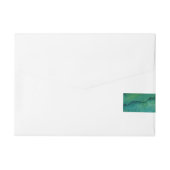 Blauw Groen en Goud Splatter Custom Wrap Label Omwikkelbaar Adreslabel (Achterkant)