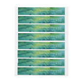 Blauw Groen en Goud Splatter Custom Wrap Label Omwikkelbaar Adreslabel (Vel)