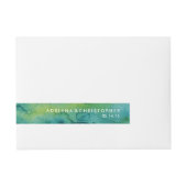 Blauw Groen en Goud Splatter Custom Wrap Label Omwikkelbaar Adreslabel (Voorkant)