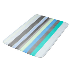 Blauw, groen en grijs Abstract Strepen Badmat