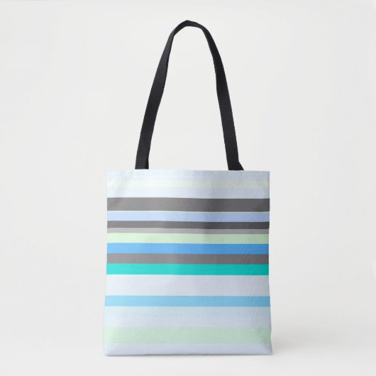 Blauw, groen en grijs Abstract Strepen Draagtas (Voorkant)