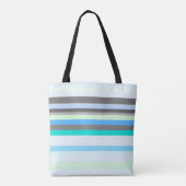 Blauw, groen en grijs Abstract Strepen Draagtas (Achterkant)