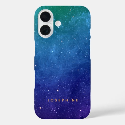 Blauw groen en Paars ruimtepatroon, aangepast Case-Mate iPhone Case (Achterkant)