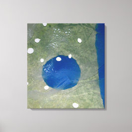 Blauw, groen en wit Abstract Canvas Afdruk