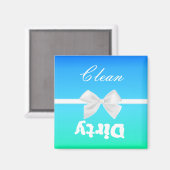 Blauw, Groen en Wit Clean-Dirty Keuken Magneet (Voorkant / Achterkant)