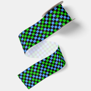 Blauw Groen En Zwart Geruit Patroon Lint