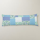  blauw groen faux patchwork Snowdrop Patroon Lichaamskussen (Achterkant)