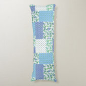  blauw groen faux patchwork Snowdrop Patroon Lichaamskussen (Voorkant Verticaal)