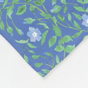 Blauw groen Floral Periwinkle Pattern naar landsti Fleece Deken