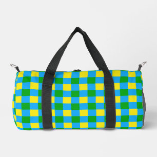 Blauw Groen Geel Check Plaid Pattern Design Plunjezak