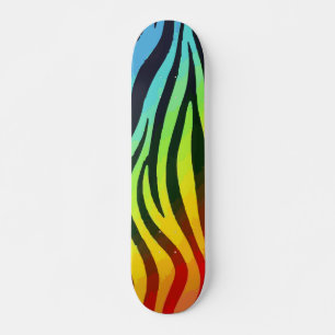 Blauw, Groen, Geel en Oranje Gradiënt Zebra Pri Skateboard