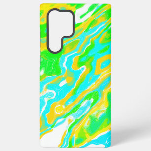 Blauw Groen Geel Kleurrijke Abstracte Marmeren Vlo Samsung Galaxy Hoesje