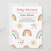 Blauw Groen Geel Regenboog Leuk Meisje Baby shower Kaart (Voorkant)