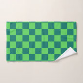 Blauw groen geruit gingham patroon bad handdoek (Handdoek)