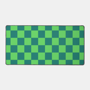Blauw groen geruit gingham patroon bureaumat
