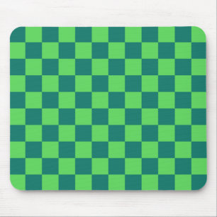 Blauw groen geruit gingham patroon muismat