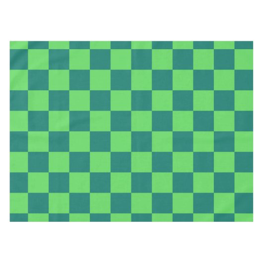 Blauw groen geruit gingham patroon tafelkleed (Voorkant (Horizontaal))