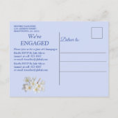 Blauw, groen, gouden zijde en Verloving voor ivore Uitnodiging Briefkaart (Achterkant)