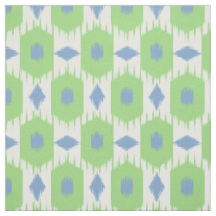Blauw groen Ikat-ruitvormig weefsel Stof