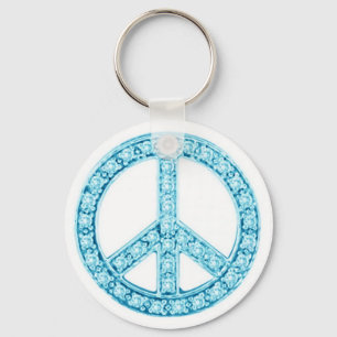 Blauw groen joodse vredesbord sleutelhanger