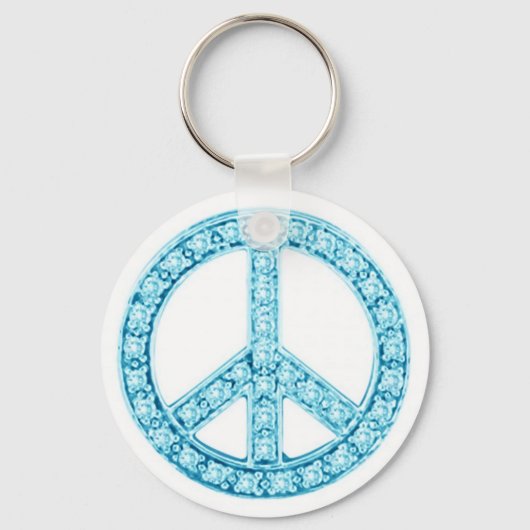 Blauw groen joodse vredesbord sleutelhanger (Voorkant)