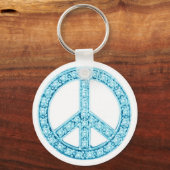 Blauw groen joodse vredesbord sleutelhanger (Voorkant)
