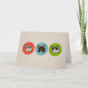 Blauw, Groen & Koraal Frenchie Kaart
